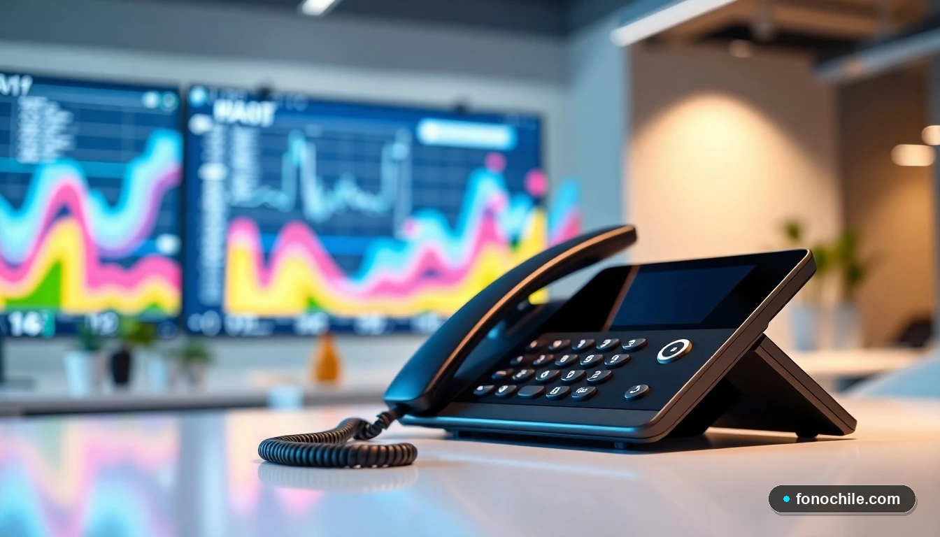 Teléfono de oficina moderno en el escritorio de un profesional de UBS, listo para la comunicación.