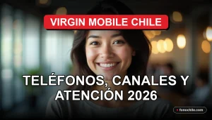 Atención al cliente de Virgin Mobile Chile, representada por una asesora sonriente en un entorno moderno y profesional.