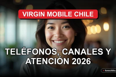 Atención al cliente de Virgin Mobile Chile, representada por una asesora sonriente en un entorno moderno y profesional.
