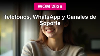 Una persona joven resuelve su consulta con el soporte de WOM 2026, mostrando alivio y claridad.