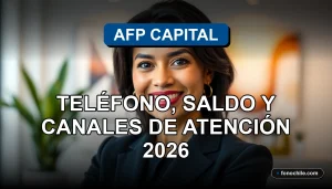 Una mujer hispana sonriente, asesora de AFP Capital, en una oficina moderna y luminosa.