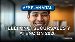 Atención al cliente de AFP Plan Vital, persona sonriente en oficina moderna