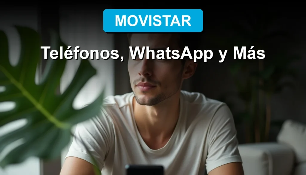 Hombre joven en su hogar moderno considerando opciones para contactar a Movistar gratis por teléfono o WhatsApp en 2026.