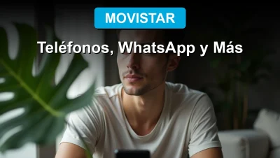 Hombre joven en su hogar moderno considerando opciones para contactar a Movistar gratis por teléfono o WhatsApp en 2026.