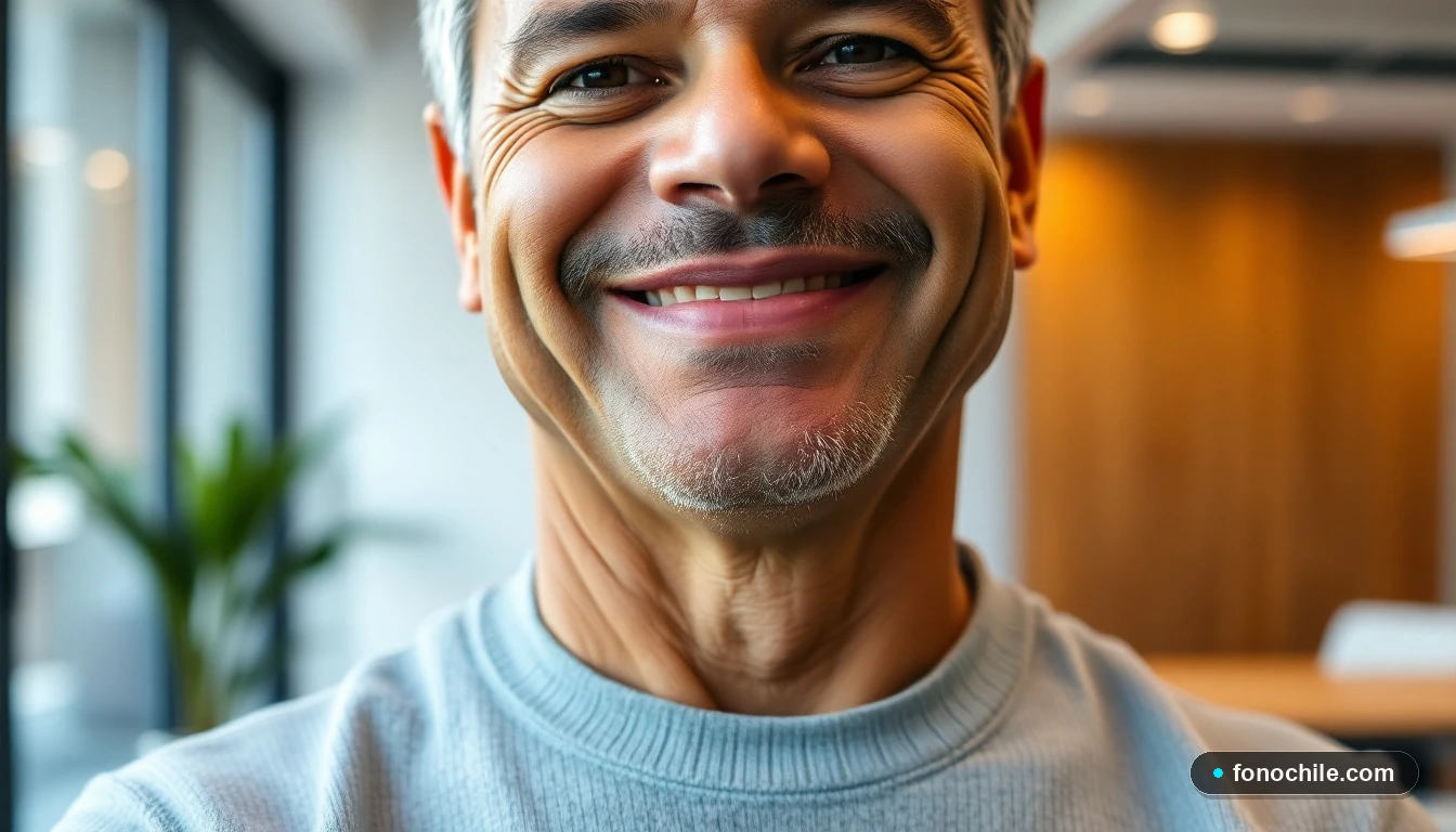 Asesor hispano de Banmédica ofreciendo atención personalizada en una oficina acogedora.