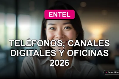 Mujer latina sonriente y profesional en una oficina moderna, representando el servicio al cliente de Entel Chile.