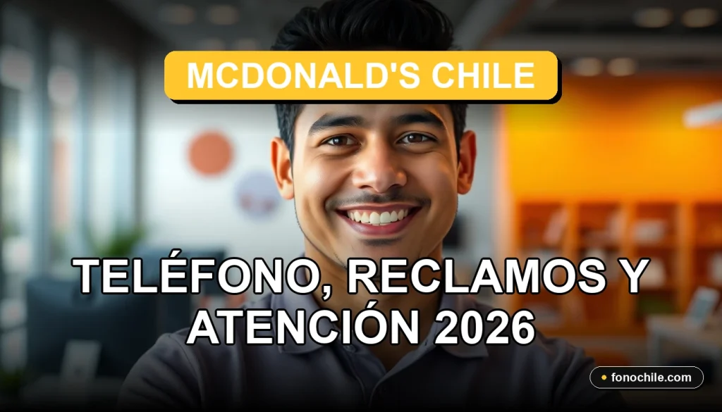Atención al cliente de McDonald's Chile, persona sonriente en entorno profesional.