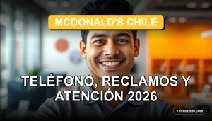 Atención al cliente de McDonald's Chile, persona sonriente en entorno profesional.