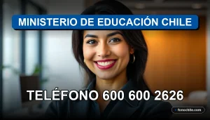 Una mujer hispana sonriendo con confianza, representando el servicio de atención del Ministerio de Educación de Chile.