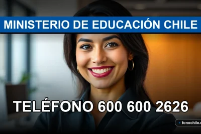 Una mujer hispana sonriendo con confianza, representando el servicio de atención del Ministerio de Educación de Chile.