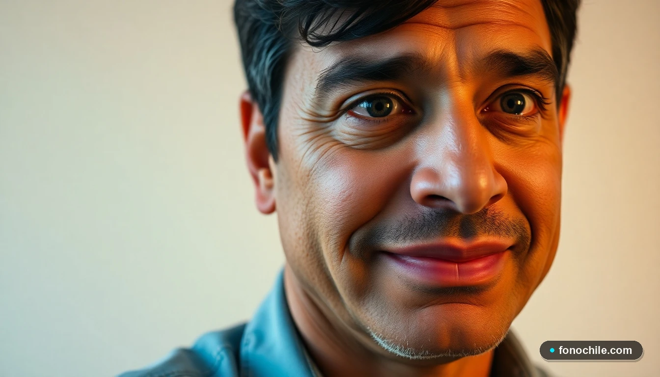 Un hombre hispano, representante del soporte de Chilevisión, con expresión amable y servicial.