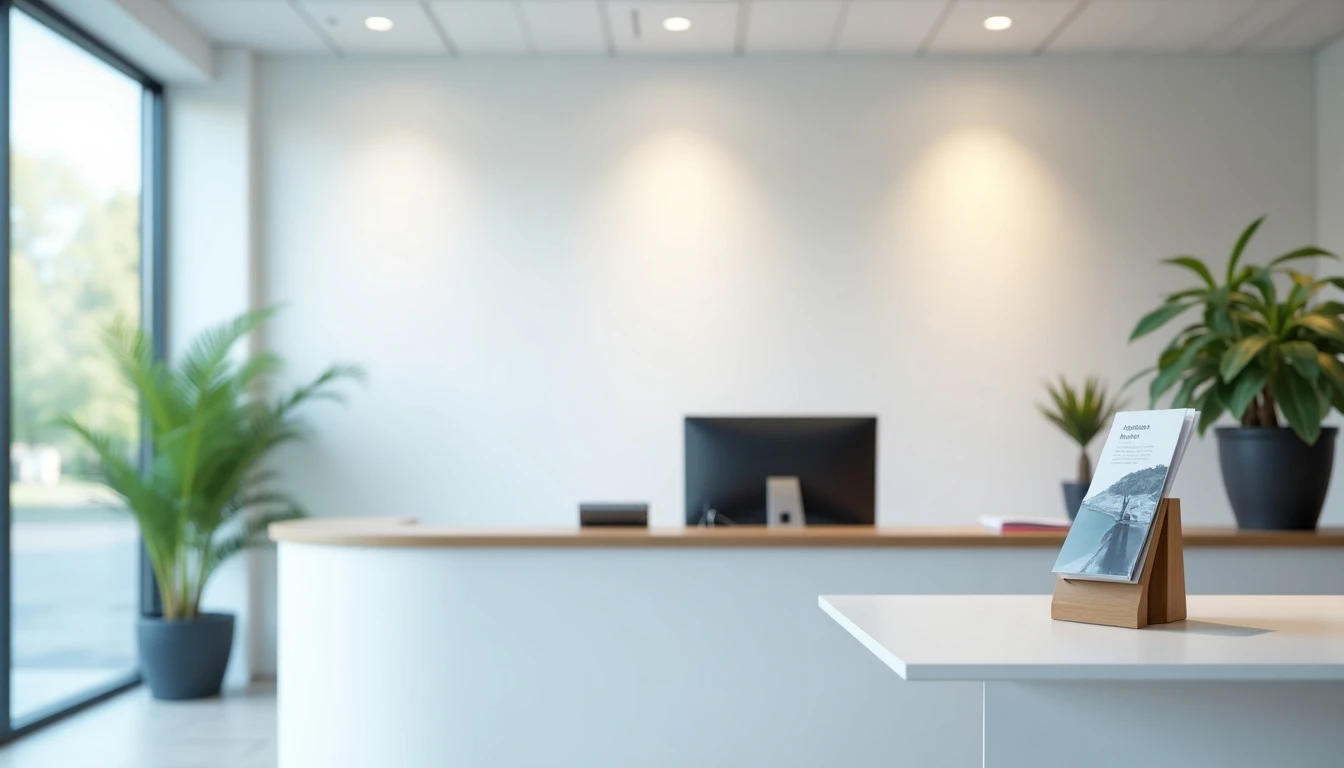 Recepción moderna y acogedora del Centro Médico Colina Salud