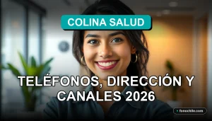 Una mujer latina sonriente, representando el servicio al cliente de Colina Salud, en una oficina moderna y acogedora.