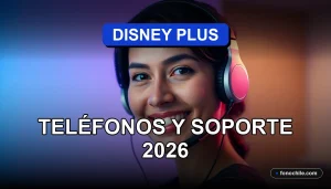 Mujer latina sonriente con auriculares de atención al cliente en un entorno profesional moderno.