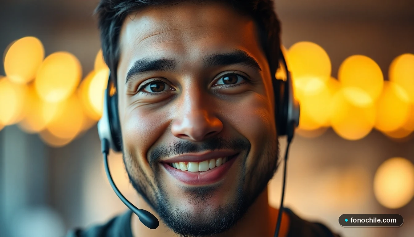 Hombre hispano sonriente con auriculares, representando el equipo de soporte de Disney Plus.