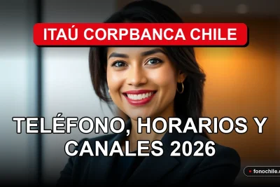 Una mujer latina sonriente, representando el servicio al cliente de Itaú Corpbanca Chile, en un entorno profesional moderno.