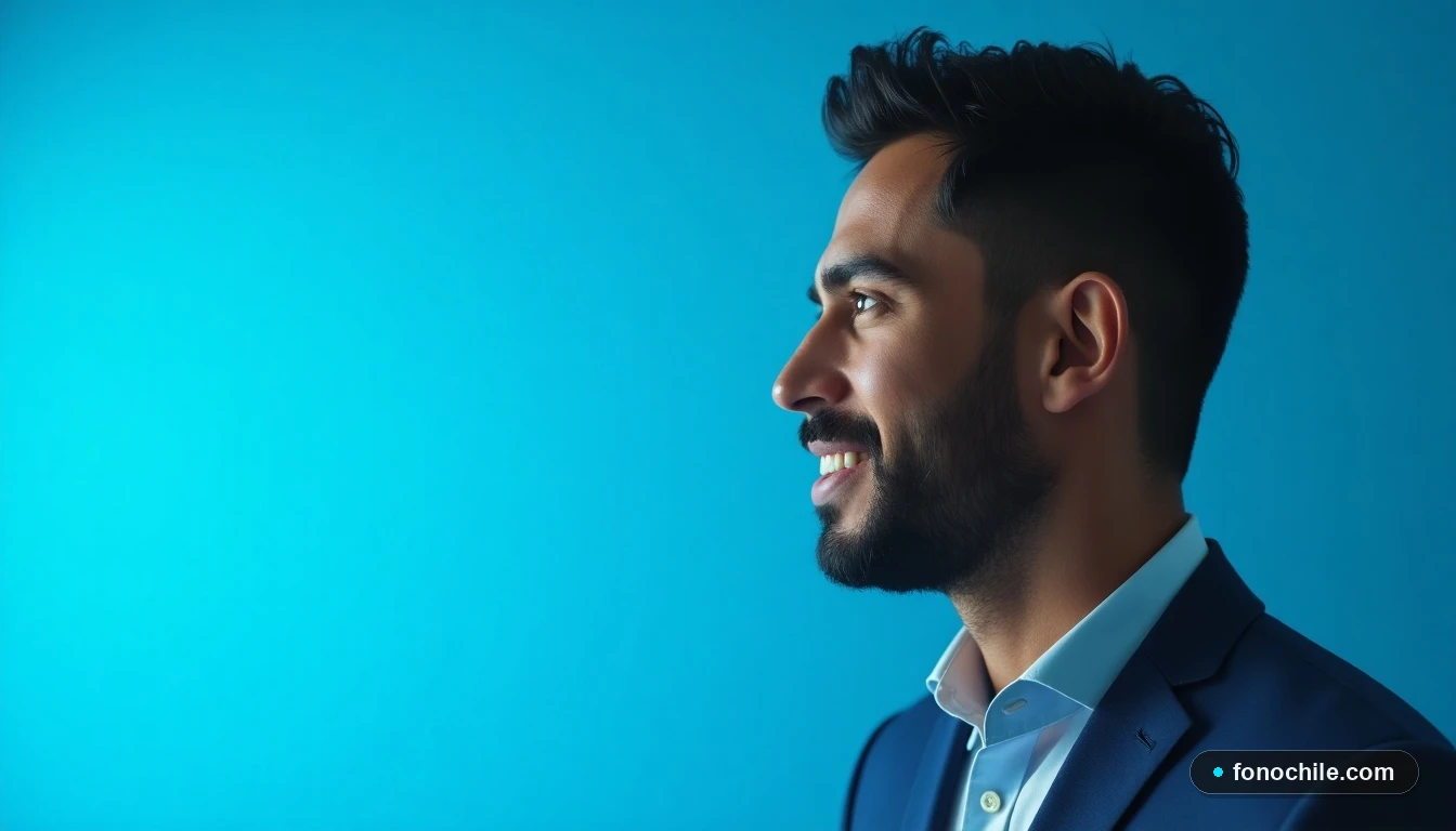 Agente de Movistar Chile escuchando atentamente, en un entorno profesional moderno.