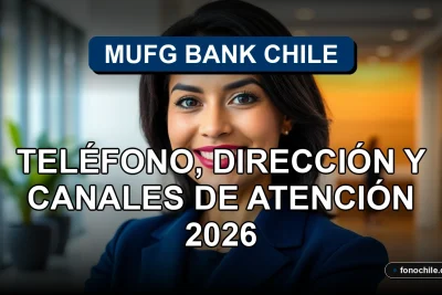 Mujer hispana sonriente en una oficina moderna, representando el servicio al cliente de MUFG Bank Chile.