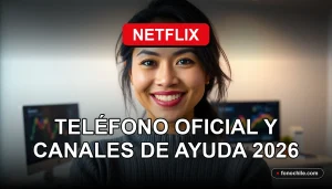Una mujer latina sonríe amablemente en un entorno de atención al cliente moderno y profesional.