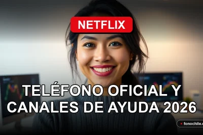 Una mujer latina sonríe amablemente en un entorno de atención al cliente moderno y profesional.