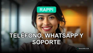 Una mujer latina sonriente, representando el soporte al cliente de Rappi Chile, en un entorno de oficina moderna y luminosa.