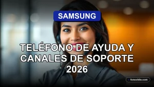 Una persona de servicio al cliente de Samsung en Chile sonriendo amablemente, representando soporte técnico accesible.