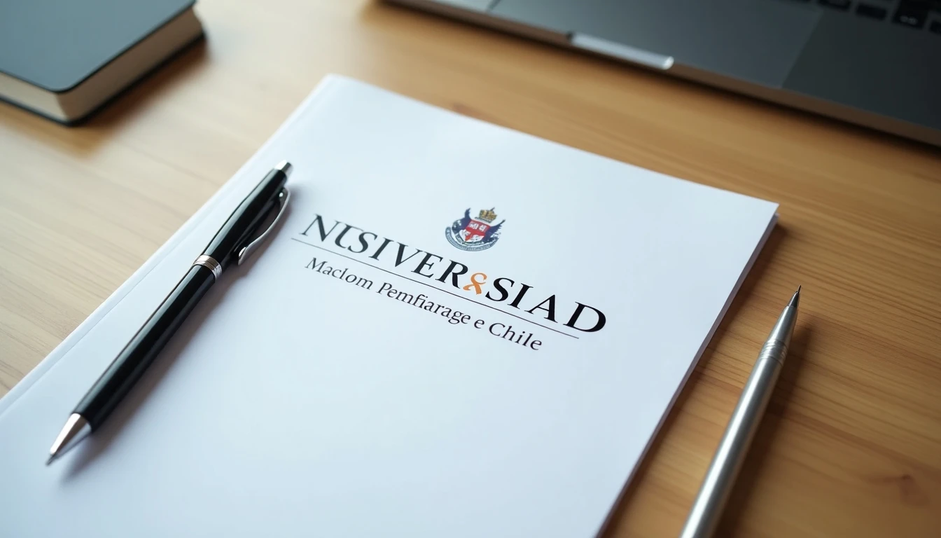 Guía de contacto y prospecto de la Universidad de Santiago de Chile en escritorio moderno