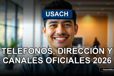 Teléfono inteligente moderno mostrando gráficos abstractos, en mesa de trabajo limpia, representando contacto con la Universidad de Santiago de Chile.