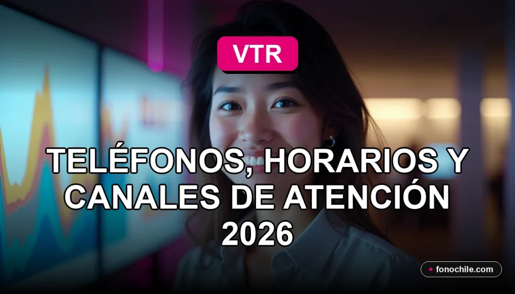 VTR servicio al cliente 2026, mujer sonriente en oficina moderna