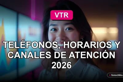 VTR servicio al cliente 2026, mujer sonriente en oficina moderna