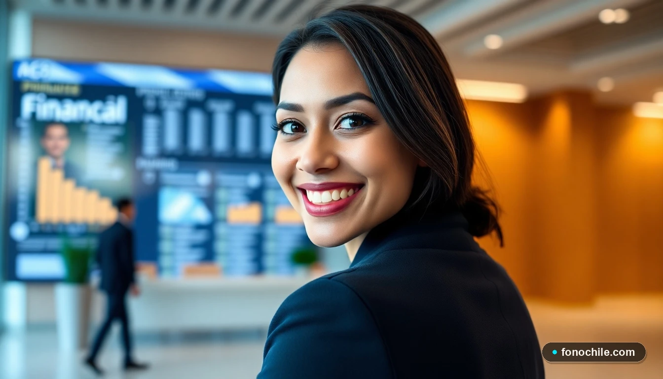 Asesora financiera de BTG Pactual Chile atendiendo a un cliente en oficinas modernas