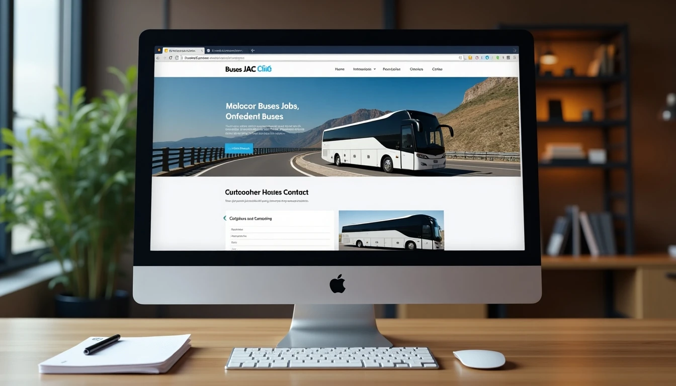 Página de contacto de Buses JAC Chile en pantalla de computador