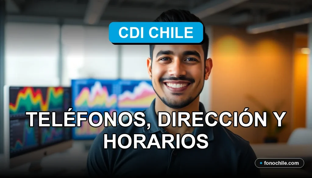 Moderno centro de atención al cliente CDI Chile con representante sonriente