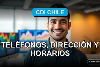 Moderno centro de atención al cliente CDI Chile con representante sonriente
