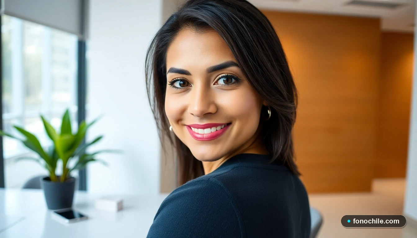 Representante de CDI Chile atendiendo en un entorno de oficina moderno y digital