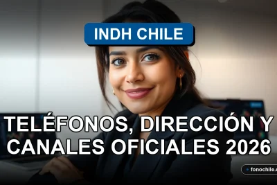 Oficina moderna del Instituto Nacional de Derechos Humanos de Chile con canales de contacto disponibles.