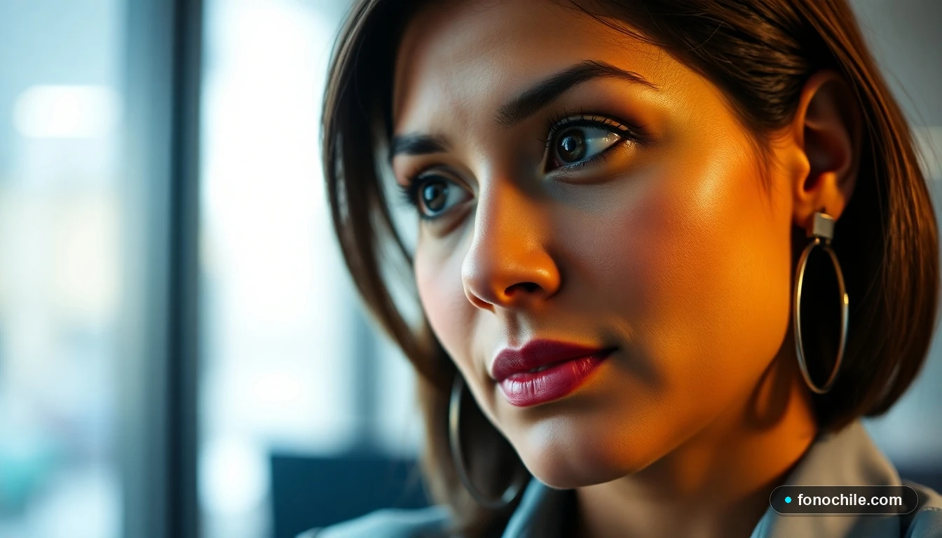 Primer plano de representante de atención al cliente de Mall Plaza escuchando atentamente, con expresión empática.