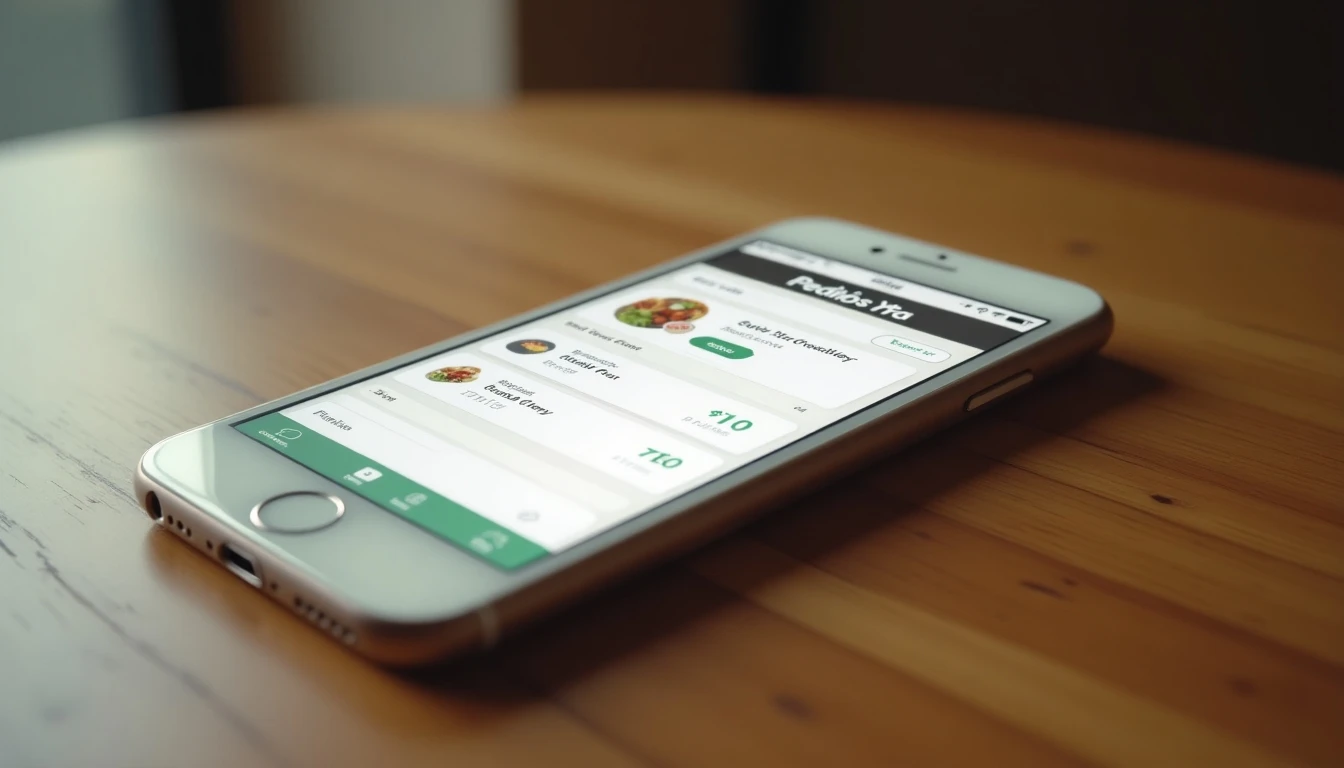 App de PedidosYa abierta mostrando un pedido de comida en un teléfono inteligente