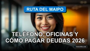 Mujer latina sonriente, representante de servicio al cliente de Ruta del Maipo, en un entorno profesional.