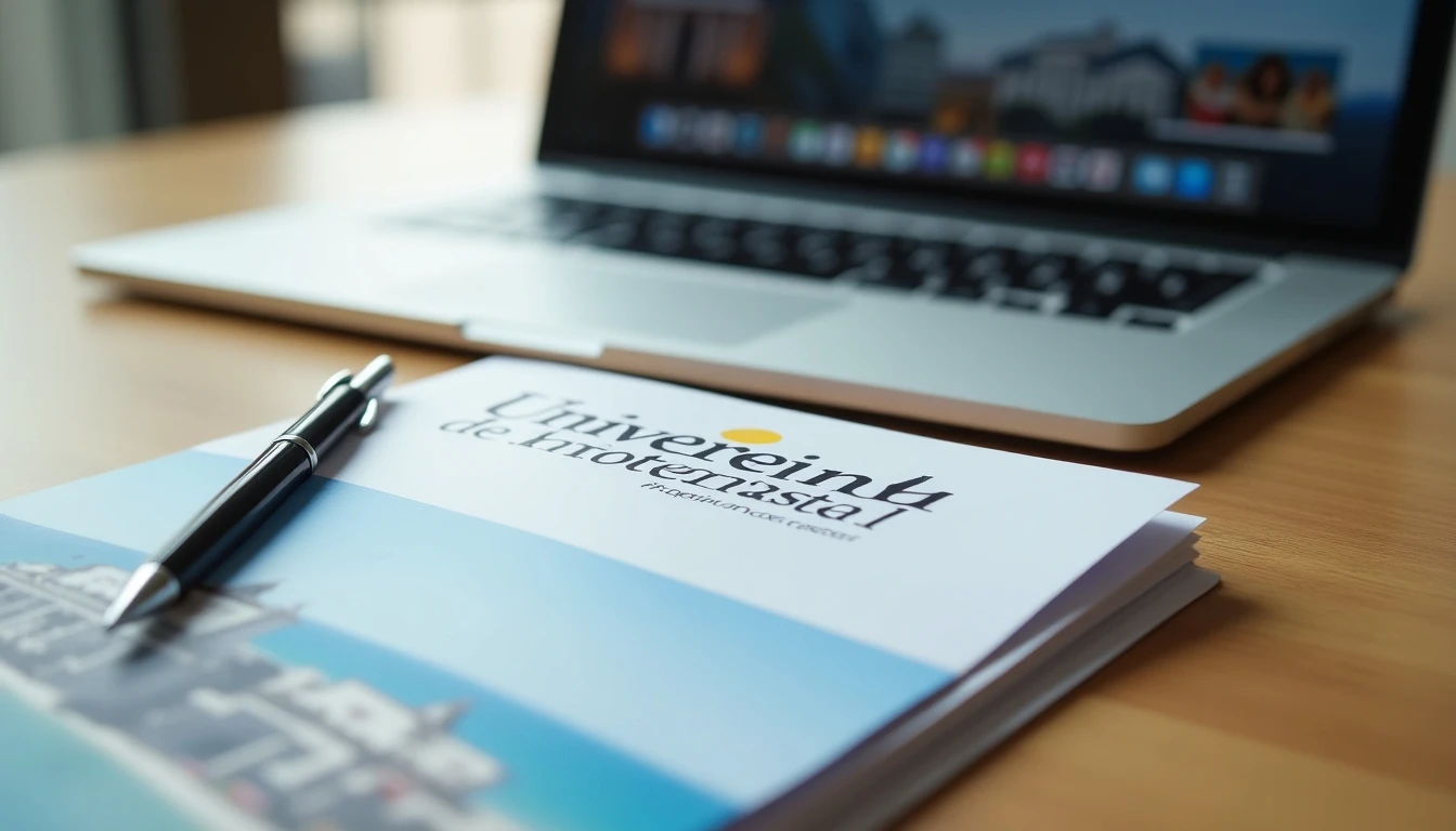 Guía de contacto y prospecto de la Universidad de Antofagasta sobre una mesa de trabajo.