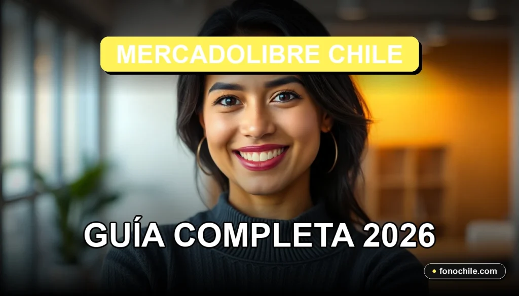 Una mujer latina sonriente, representando el soporte al cliente de MercadoLibre Chile, en un entorno profesional y acogedor.
