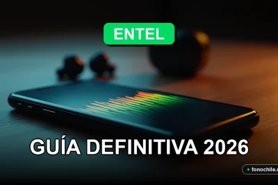 Un teléfono inteligente moderno con pantalla que muestra gráficos abstractos de colores, descansando sobre una mesa de madera clara junto a auriculares inalámbricos. Fondo minimalista con iluminación suave.