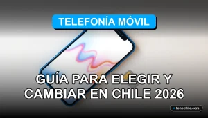 Guía para elegir y cambiar de contrato de telefonía móvil en Chile. Smartphone moderno mostrando gráficos abstractos de uso de datos.