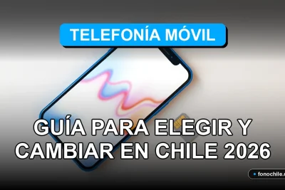 Guía para elegir y cambiar de contrato de telefonía móvil en Chile. Smartphone moderno mostrando gráficos abstractos de uso de datos.