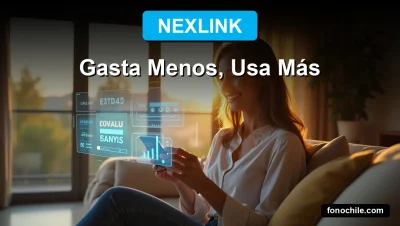 Una mujer sonriente mira hologramas de llamadas y datos en su sala, representando el control total de la telefonía móvil en 2026.