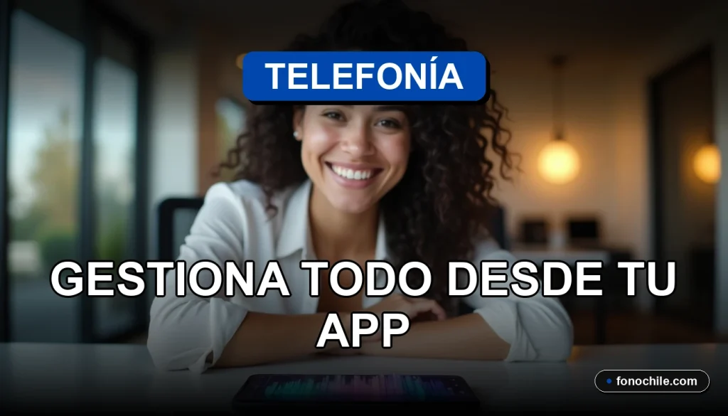 Una mujer latina sonríe mientras usa la aplicación de control total de su operadora de telefonía en 2026.