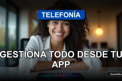 Una mujer latina sonríe mientras usa la aplicación de control total de su operadora de telefonía en 2026.