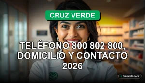 Una farmacéutica latina sonriendo, con el logo de Cruz Verde visible en su uniforme, en una farmacia moderna y bien iluminada.