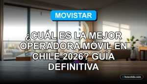 Comparativa de planes móviles Movistar, Entel, WOM y Claro en Chile 2026 con gráficos de cobertura y velocidad.