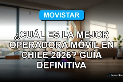 Comparativa de planes móviles Movistar, Entel, WOM y Claro en Chile 2026 con gráficos de cobertura y velocidad.